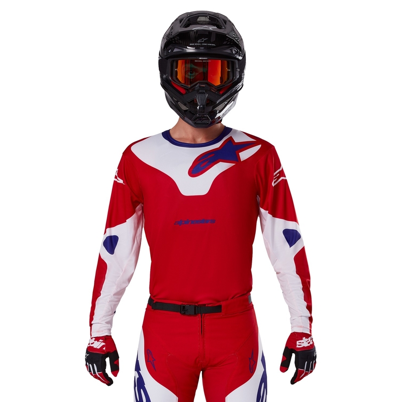 Maillot motocross Alpinestars Racer Veil rojo y blanco