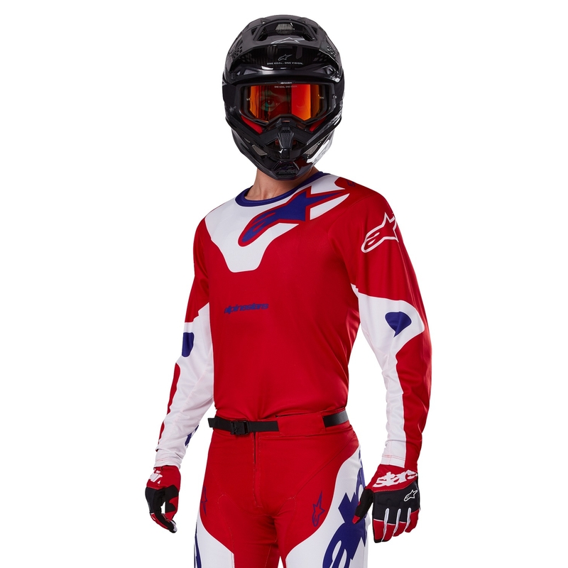Maillot motocross Alpinestars Racer Veil rojo y blanco