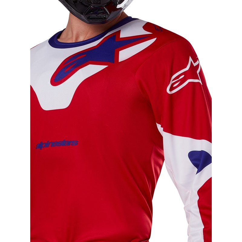 Maillot motocross Alpinestars Racer Veil rojo y blanco