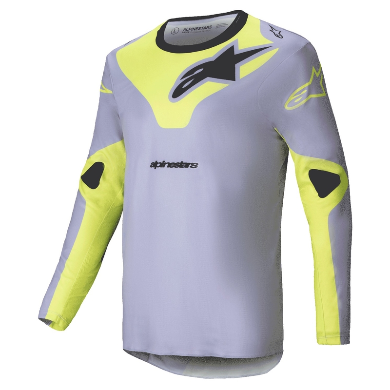 Maillot motocross Alpinestars Racer Veil gris-amarillo fluo