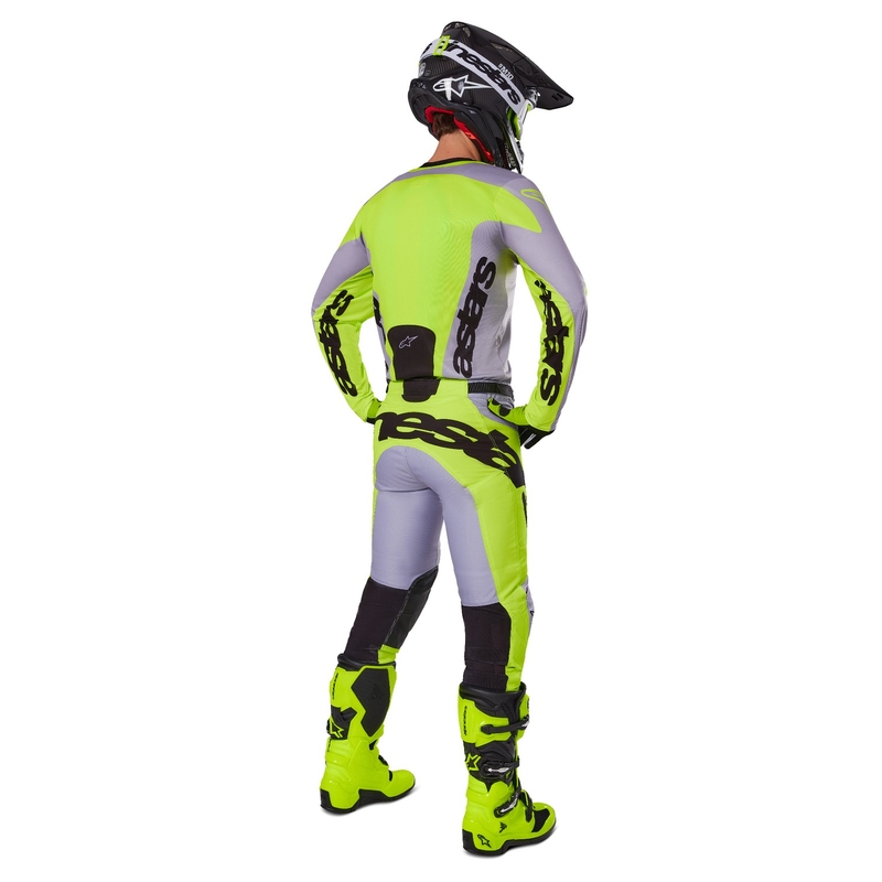 Maillot motocross Alpinestars Racer Veil gris-amarillo fluo