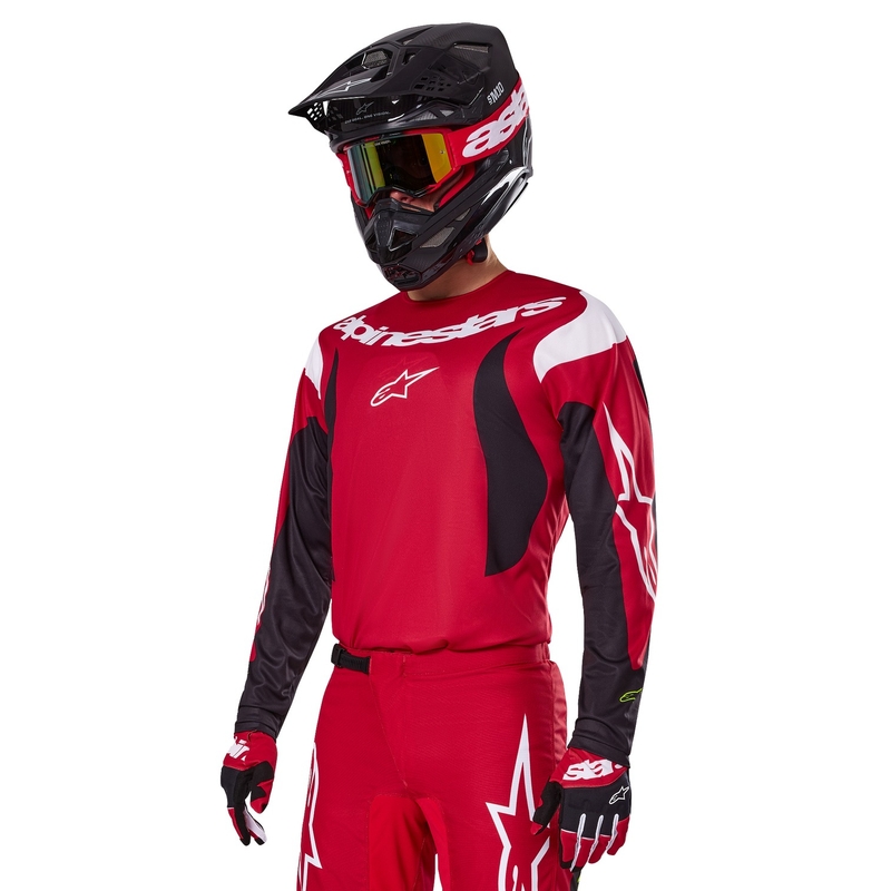 Maillot motocross Alpinestars Fluid Haul rojo y negro