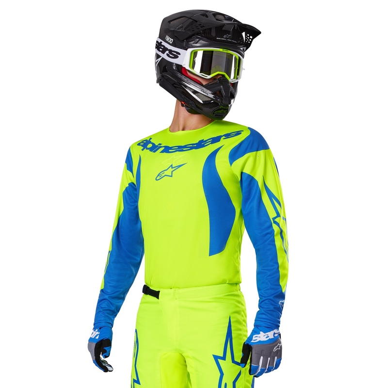 Maillot motocross Alpinestars Fluid Haul amarillo-azul