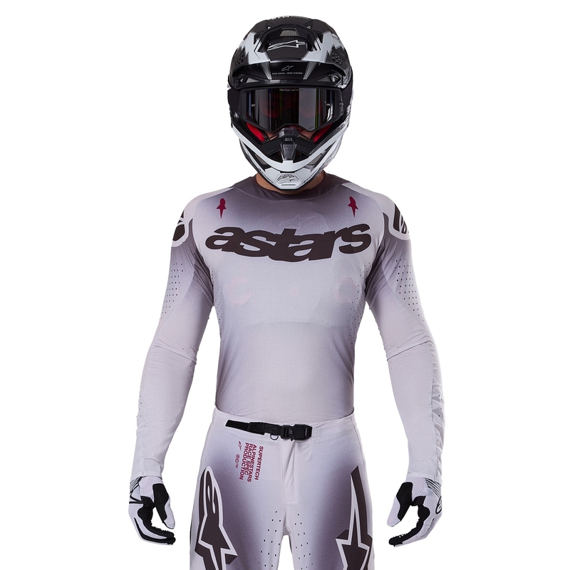 Maillot motocross Alpinestars Supertech Maker plata y negro