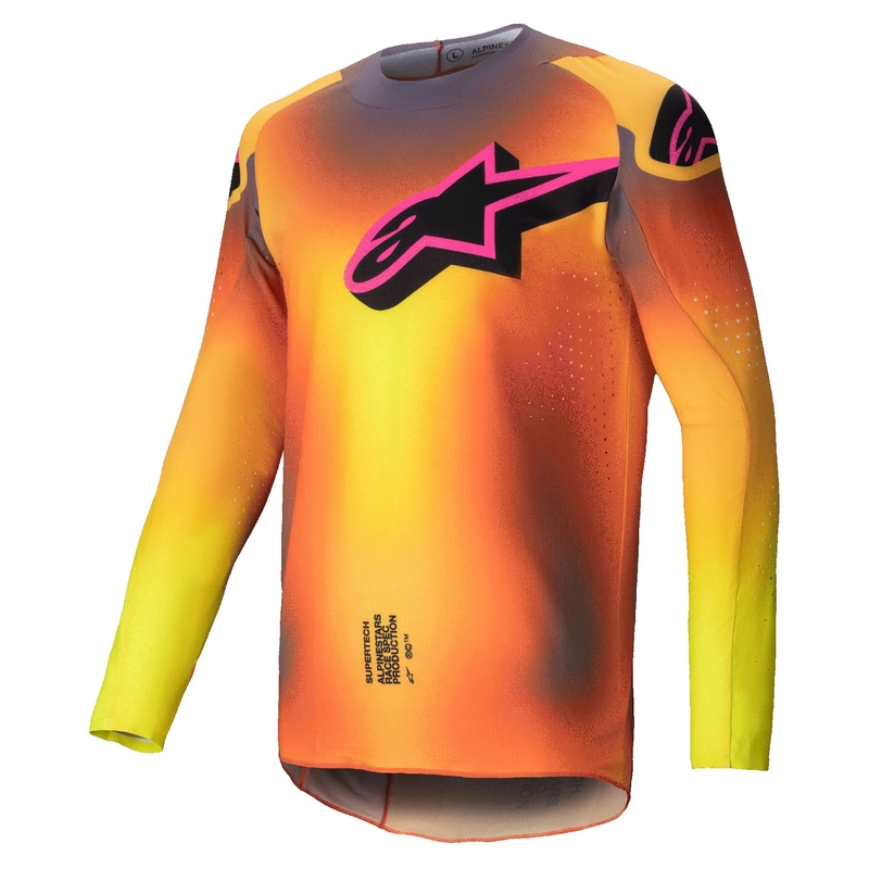 Maillot motocross Alpinestars Supertech Lipan amarillo-rosa