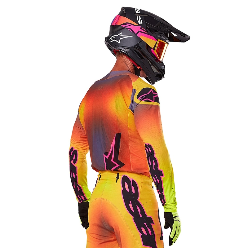 Maillot motocross Alpinestars Supertech Lipan amarillo-rosa