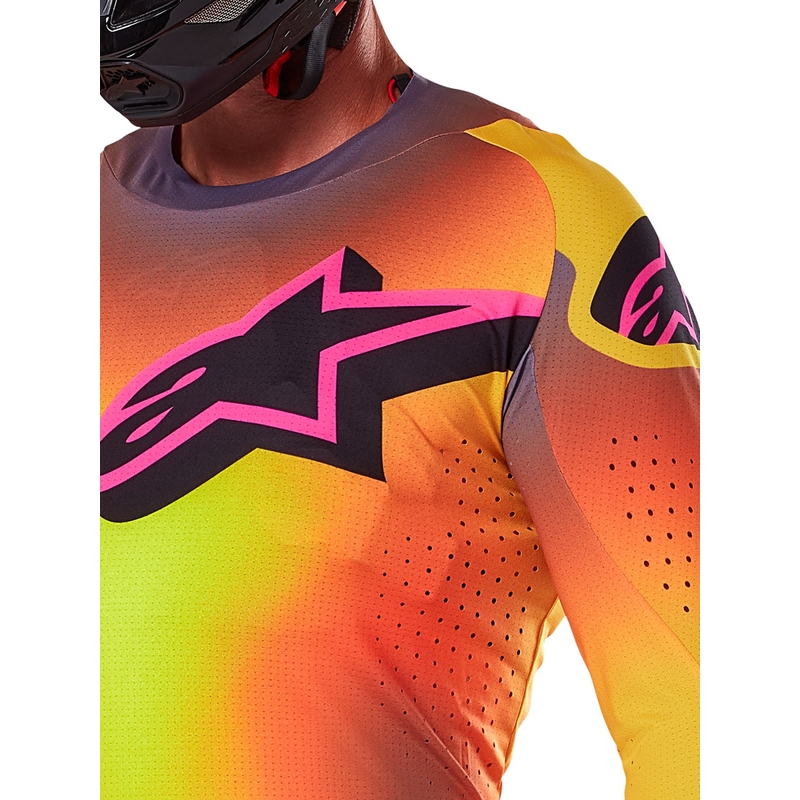 Maillot motocross Alpinestars Supertech Lipan amarillo-rosa
