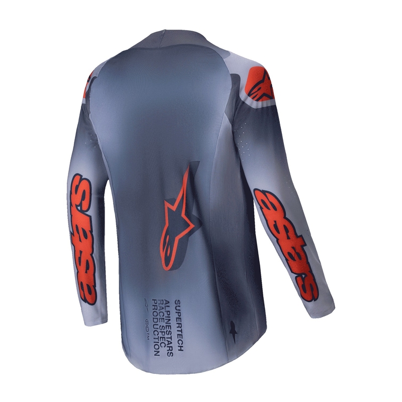 Maillot de motocross Alpinestars Supertech Lipan gris-naranja fluorescente