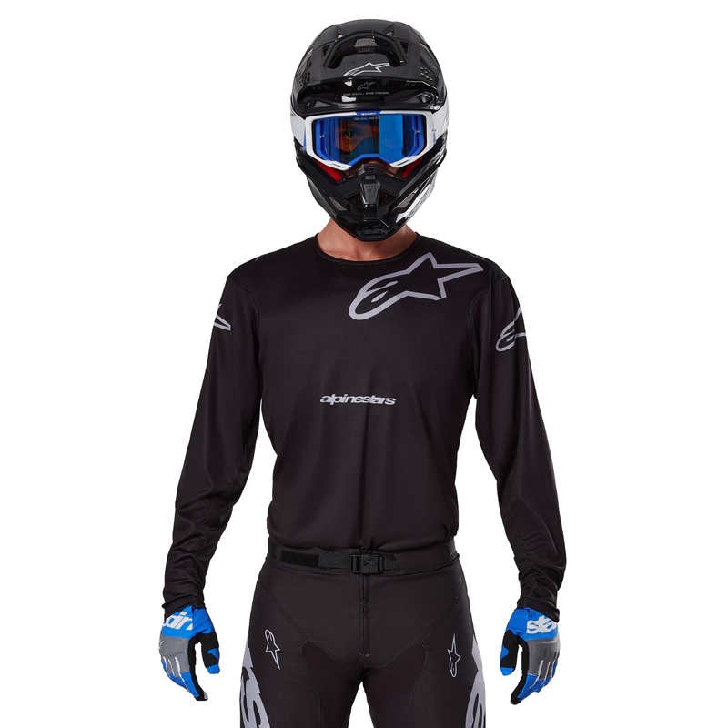Maillot de motocross Alpinestars Racer Graphite negro y gris