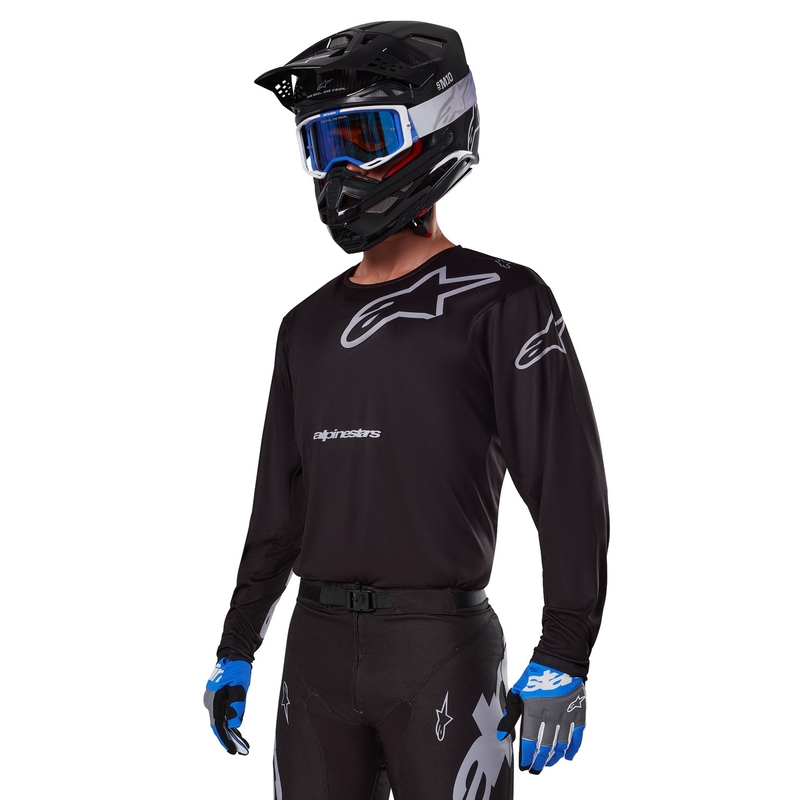 Maillot de motocross Alpinestars Racer Graphite negro y gris