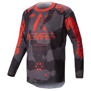 Maillot motocross Alpinestars Racer Hollow gris camuflaje-naranja fluo