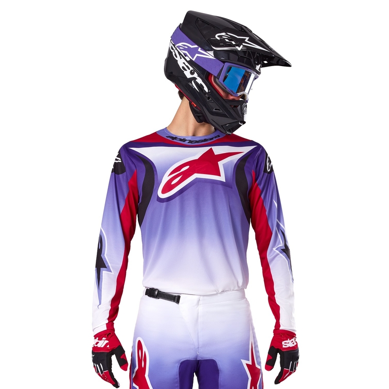 Maillot motocross Alpinestars Fluid Wurx fluo púrpura-rojo