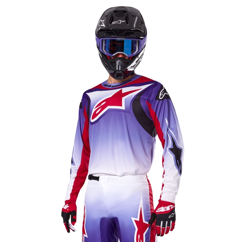 Maillot motocross Alpinestars Fluid Wurx fluo púrpura-rojo