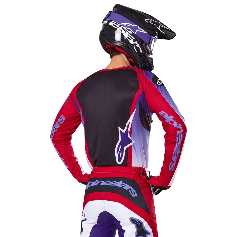Maillot motocross Alpinestars Fluid Wurx fluo púrpura-rojo