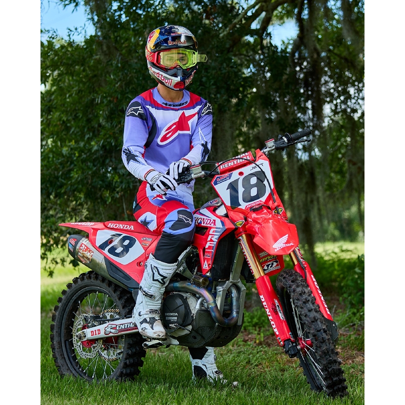 Maillot motocross Alpinestars Fluid Wurx fluo púrpura-rojo