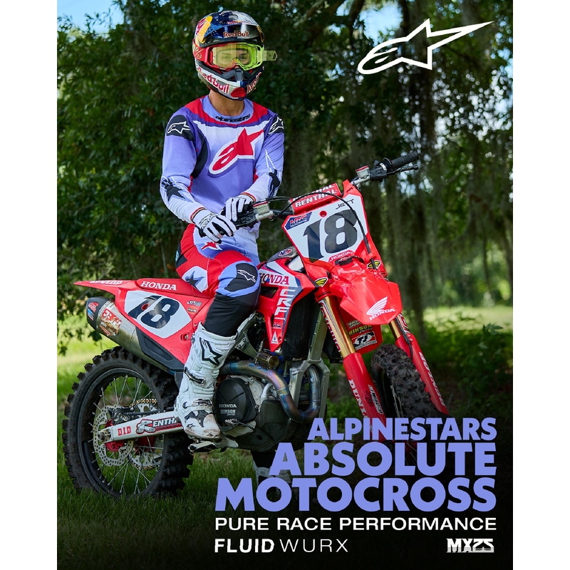 Maillot motocross Alpinestars Fluid Wurx fluo púrpura-rojo