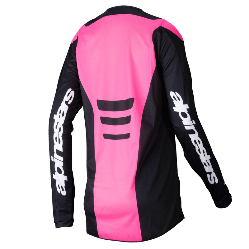 Maillot Motocross Alpinestars Stella Fluid Haul Mujer Negro-Rosa Flúor