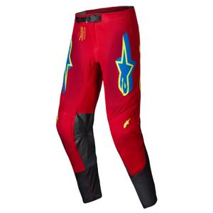 Pantalón de motocross Alpinestars Supertech Maker rojo-fluo amarillo