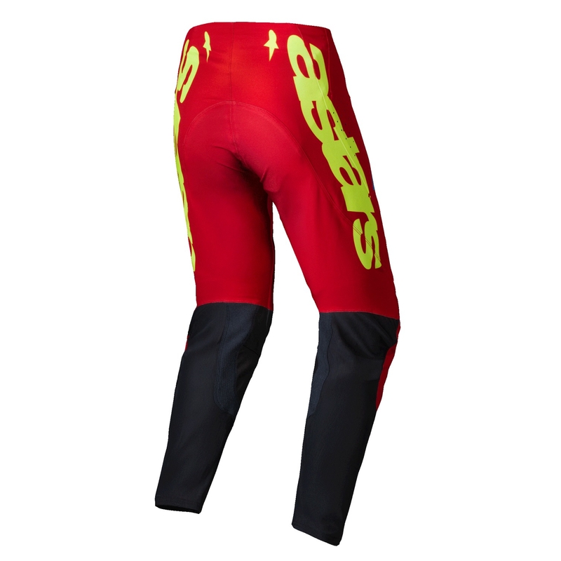 Pantalón de motocross Alpinestars Supertech Maker rojo-fluo amarillo