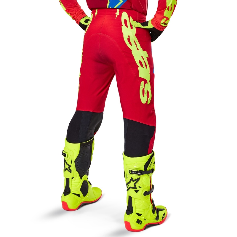 Pantalón de motocross Alpinestars Supertech Maker rojo-fluo amarillo