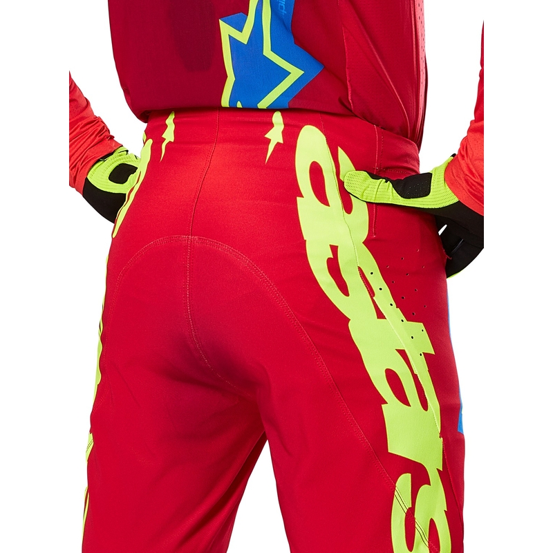 Pantalón de motocross Alpinestars Supertech Maker rojo-fluo amarillo