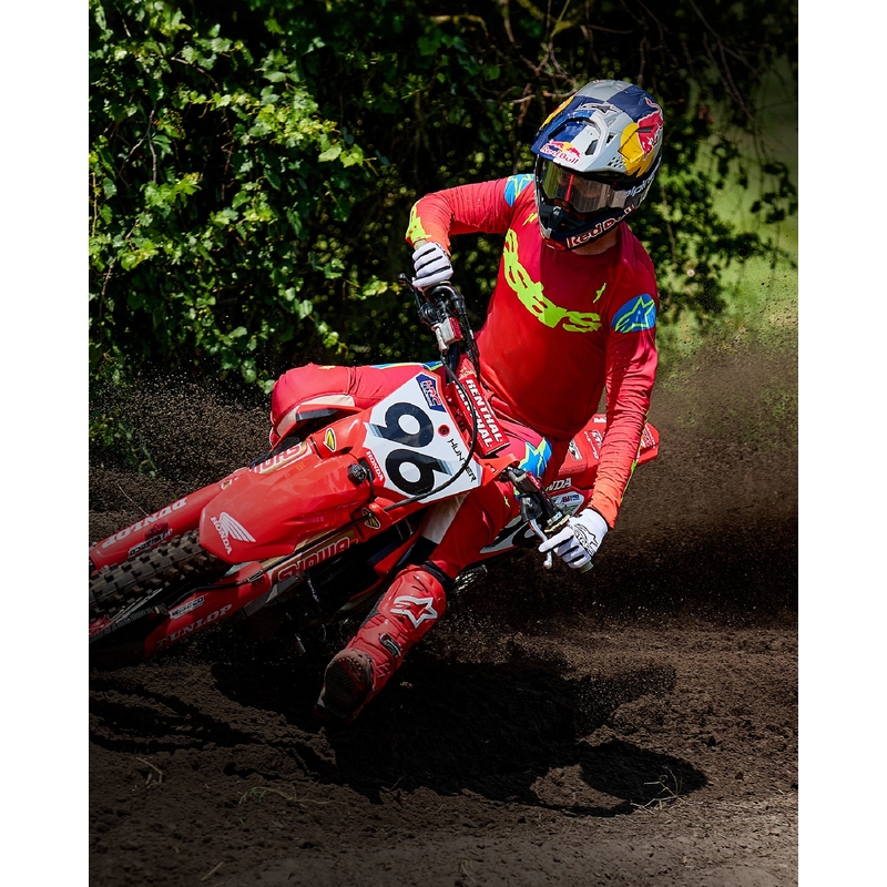 Pantalón de motocross Alpinestars Supertech Maker rojo-fluo amarillo