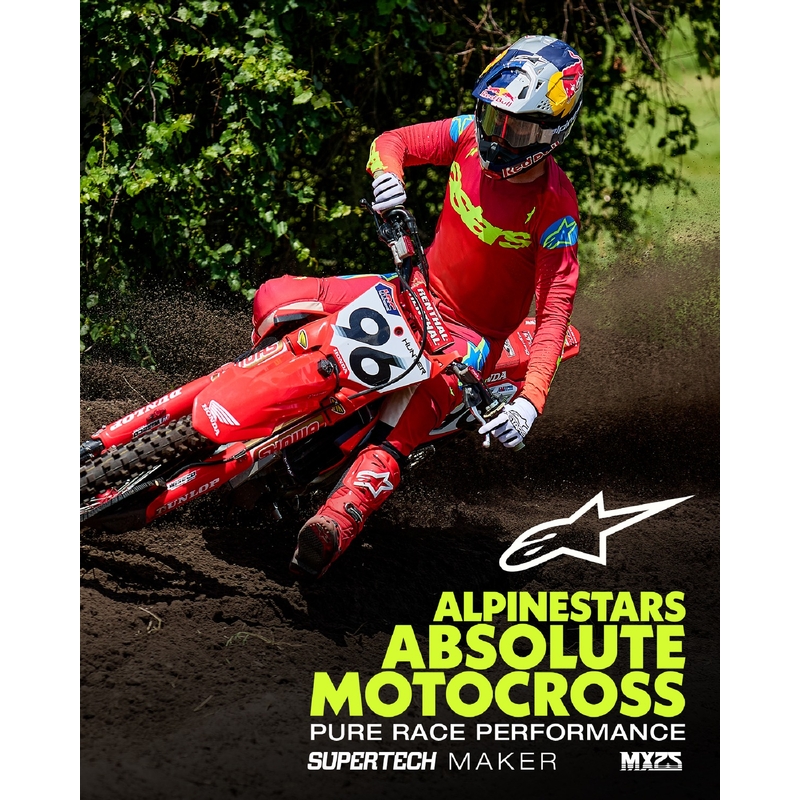 Pantalón de motocross Alpinestars Supertech Maker rojo-fluo amarillo