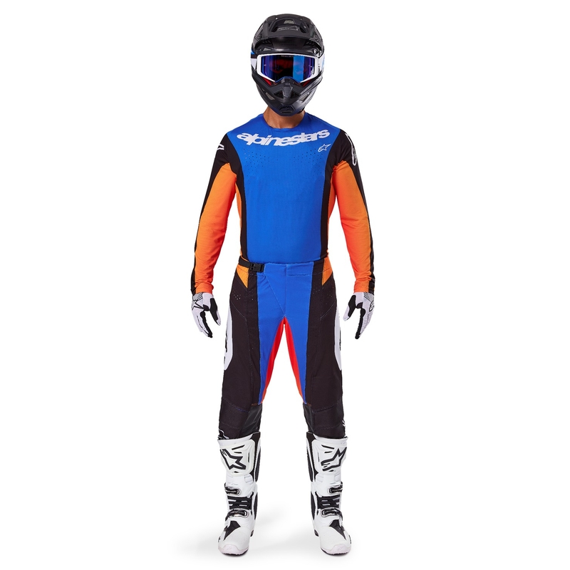 Pantalones Motocross Alpinestars Techstar Melt Naranja y Azul