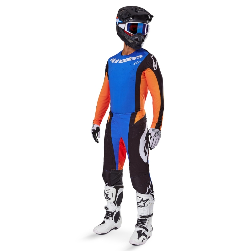 Pantalones Motocross Alpinestars Techstar Melt Naranja y Azul