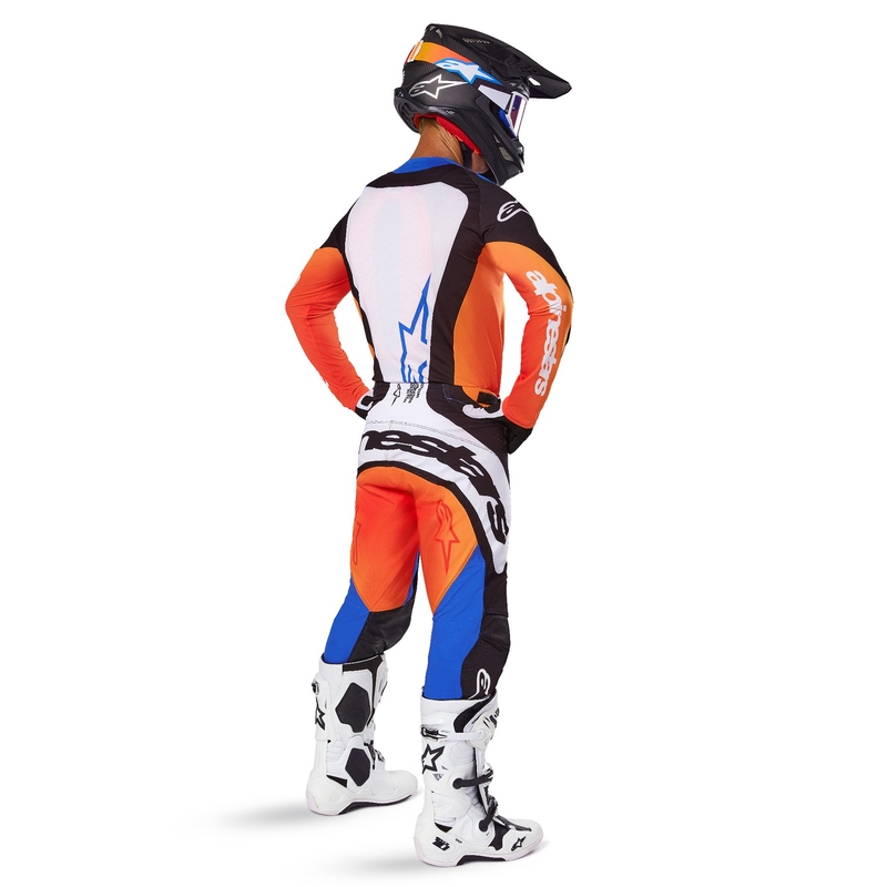 Pantalones Motocross Alpinestars Techstar Melt Naranja y Azul