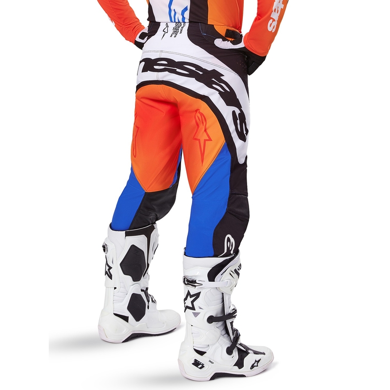 Pantalones Motocross Alpinestars Techstar Melt Naranja y Azul