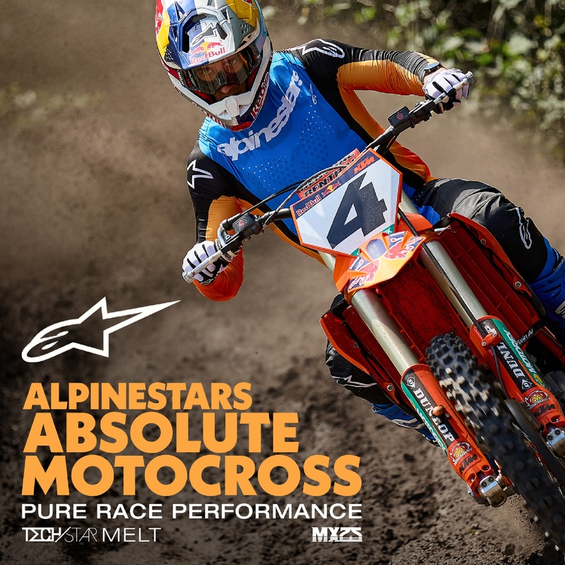 Pantalones Motocross Alpinestars Techstar Melt Naranja y Azul