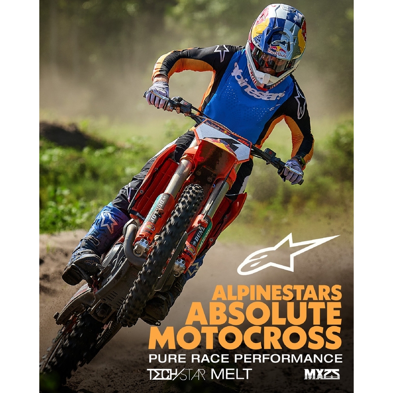 Pantalones Motocross Alpinestars Techstar Melt Naranja y Azul