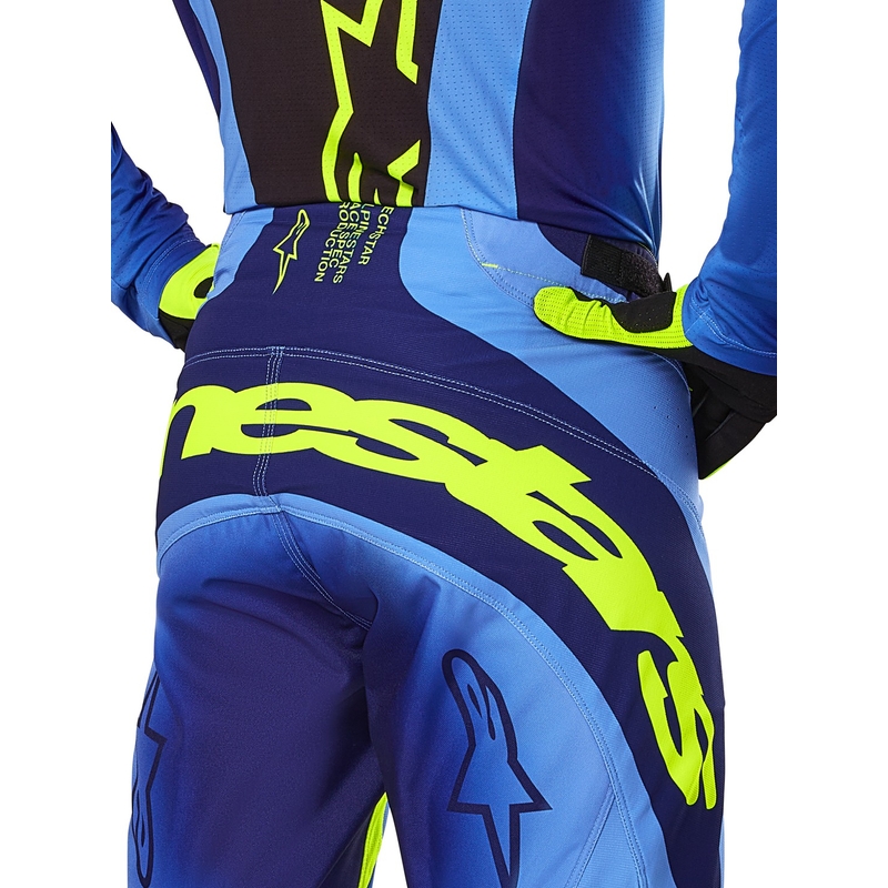Pantalón de motocross Alpinestars Techstar Melt fluo amarillo-azul