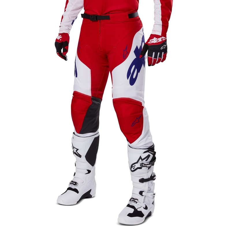 Pantalón motocross Alpinestars Racer Veil rojo y blanco