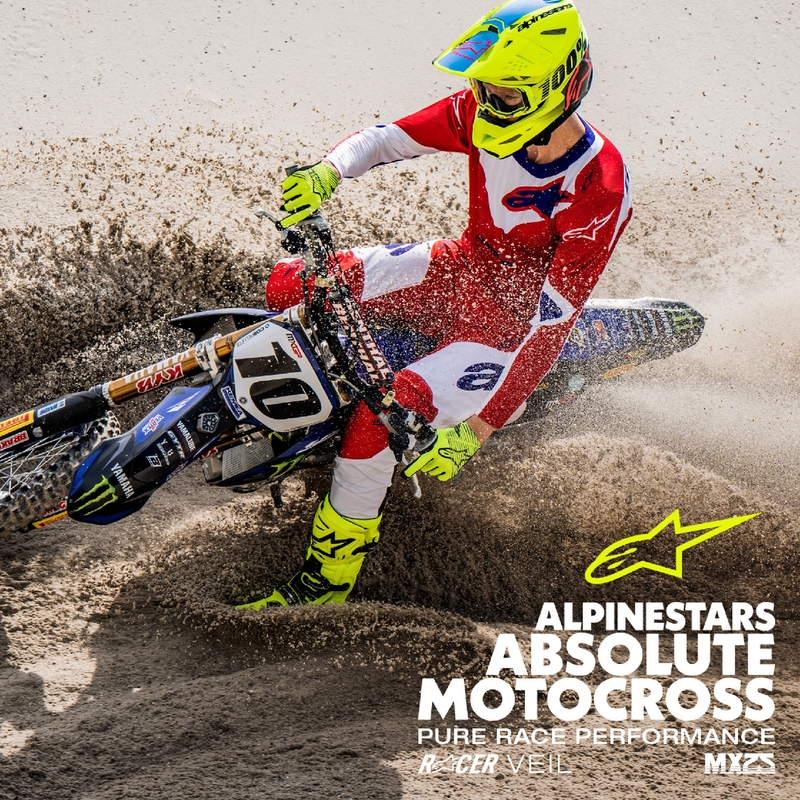 Pantalón motocross Alpinestars Racer Veil rojo y blanco