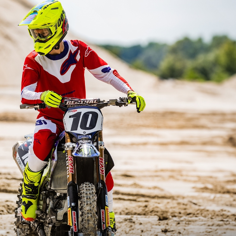 Pantalón motocross Alpinestars Racer Veil rojo y blanco