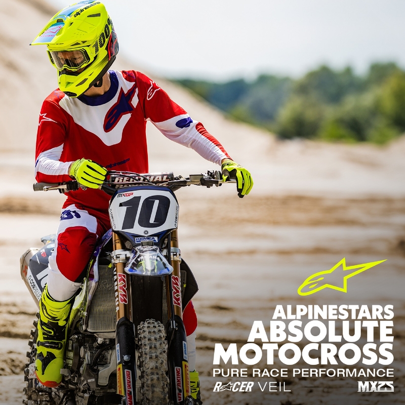 Pantalón motocross Alpinestars Racer Veil rojo y blanco
