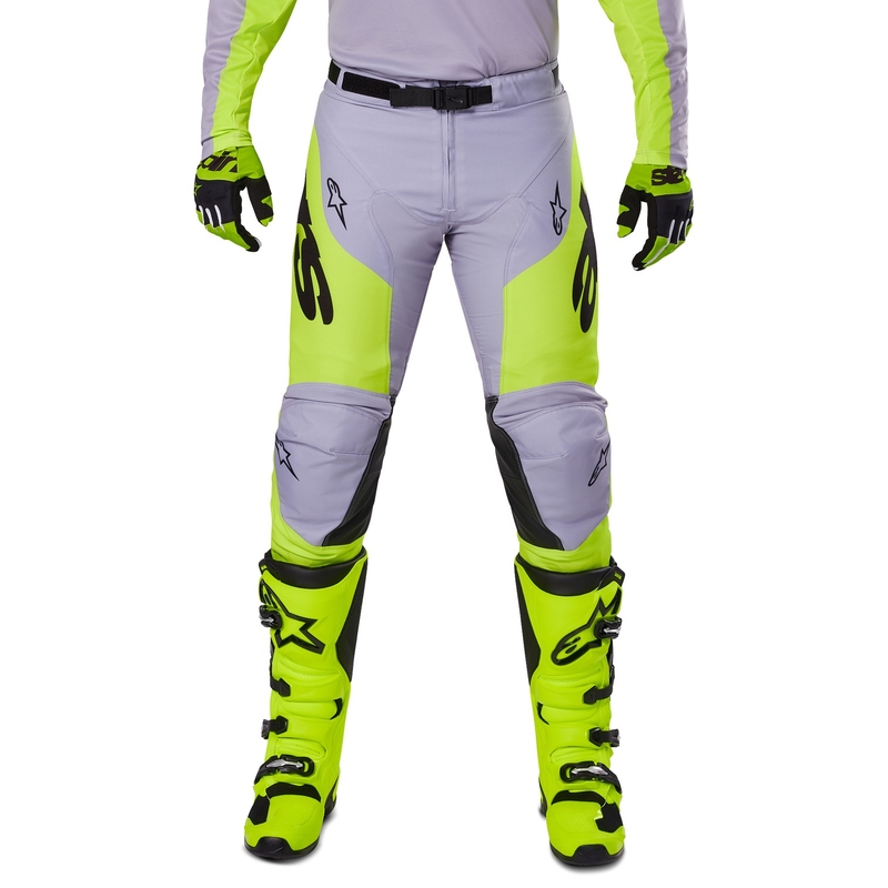 Pantalón motocross Alpinestars Racer Veil gris-amarillo fluo