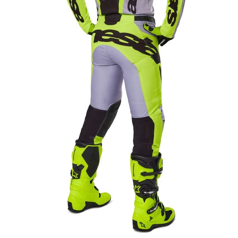 Pantalón motocross Alpinestars Racer Veil gris-amarillo fluo