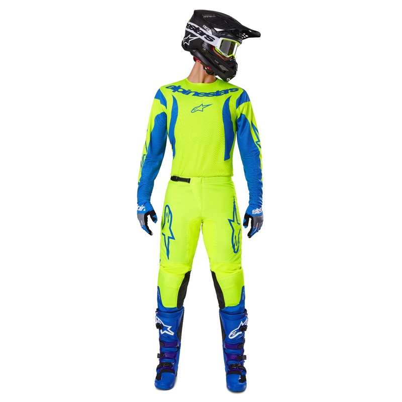 Pantalón motocross Alpinestars Fluid Haul amarillo fluo-azul