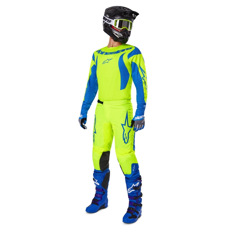 Pantalón motocross Alpinestars Fluid Haul amarillo fluo-azul