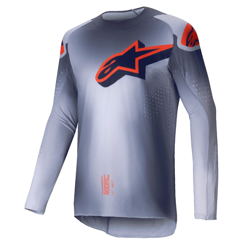 Maillot de motocross Alpinestars Supertech Lipan gris-naranja fluorescente