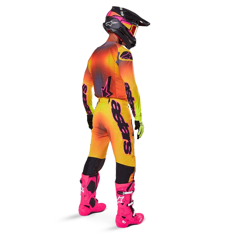 Pantalón motocross Alpinestars Supertech Lipan amarillo y rosa