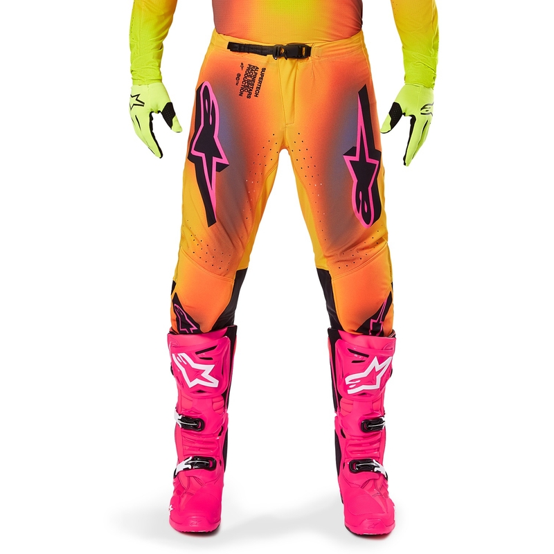 Pantalón motocross Alpinestars Supertech Lipan amarillo y rosa
