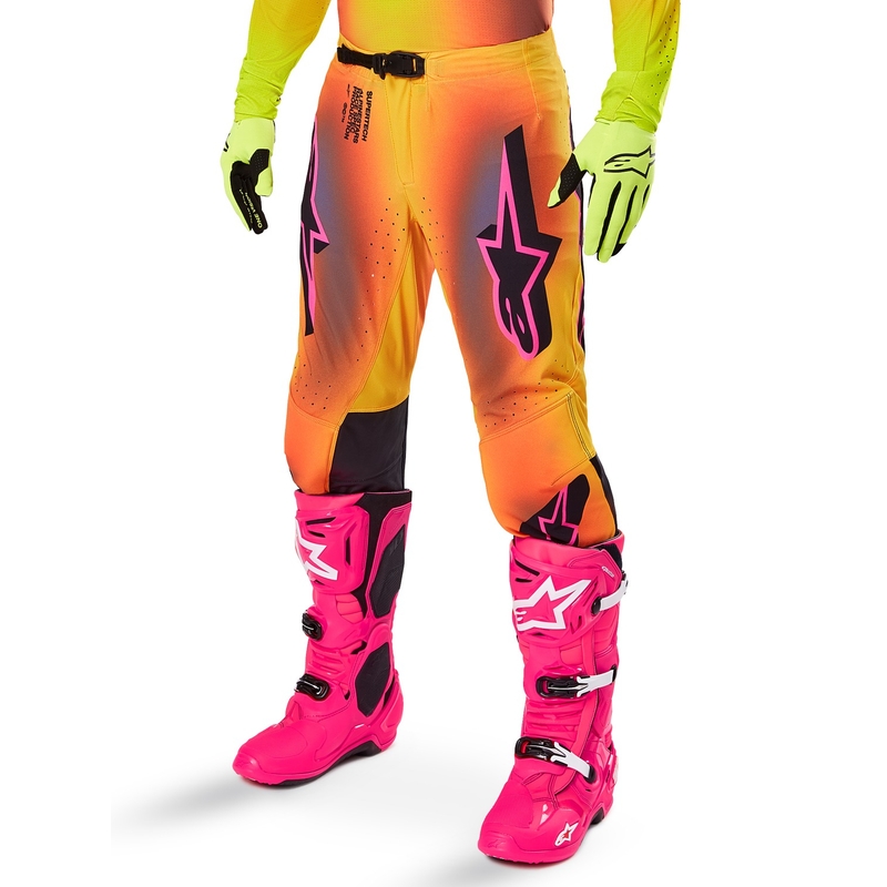 Pantalón motocross Alpinestars Supertech Lipan amarillo y rosa