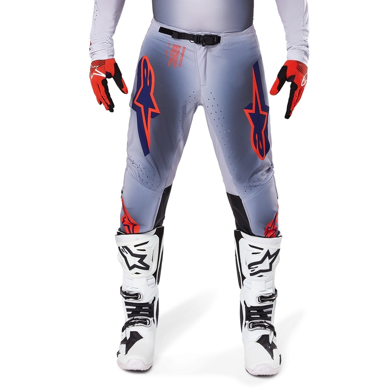 Pantalón de motocross Alpinestars Supertech Lipan gris-naranja fluorescente