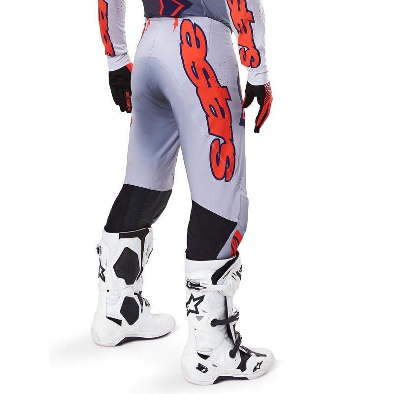 Pantalón de motocross Alpinestars Supertech Lipan gris-naranja fluorescente