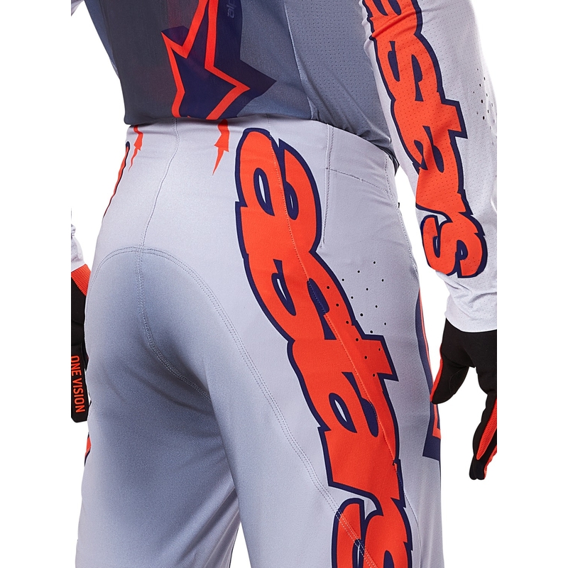 Pantalón de motocross Alpinestars Supertech Lipan gris-naranja fluorescente