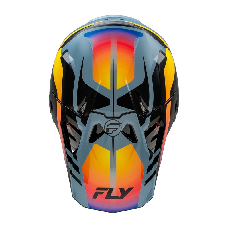 Casco motocross FLY Racing Formula CP negro-gris-arcoiris